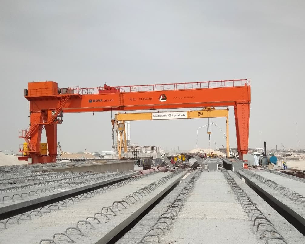 Precast bridge girder casting yard